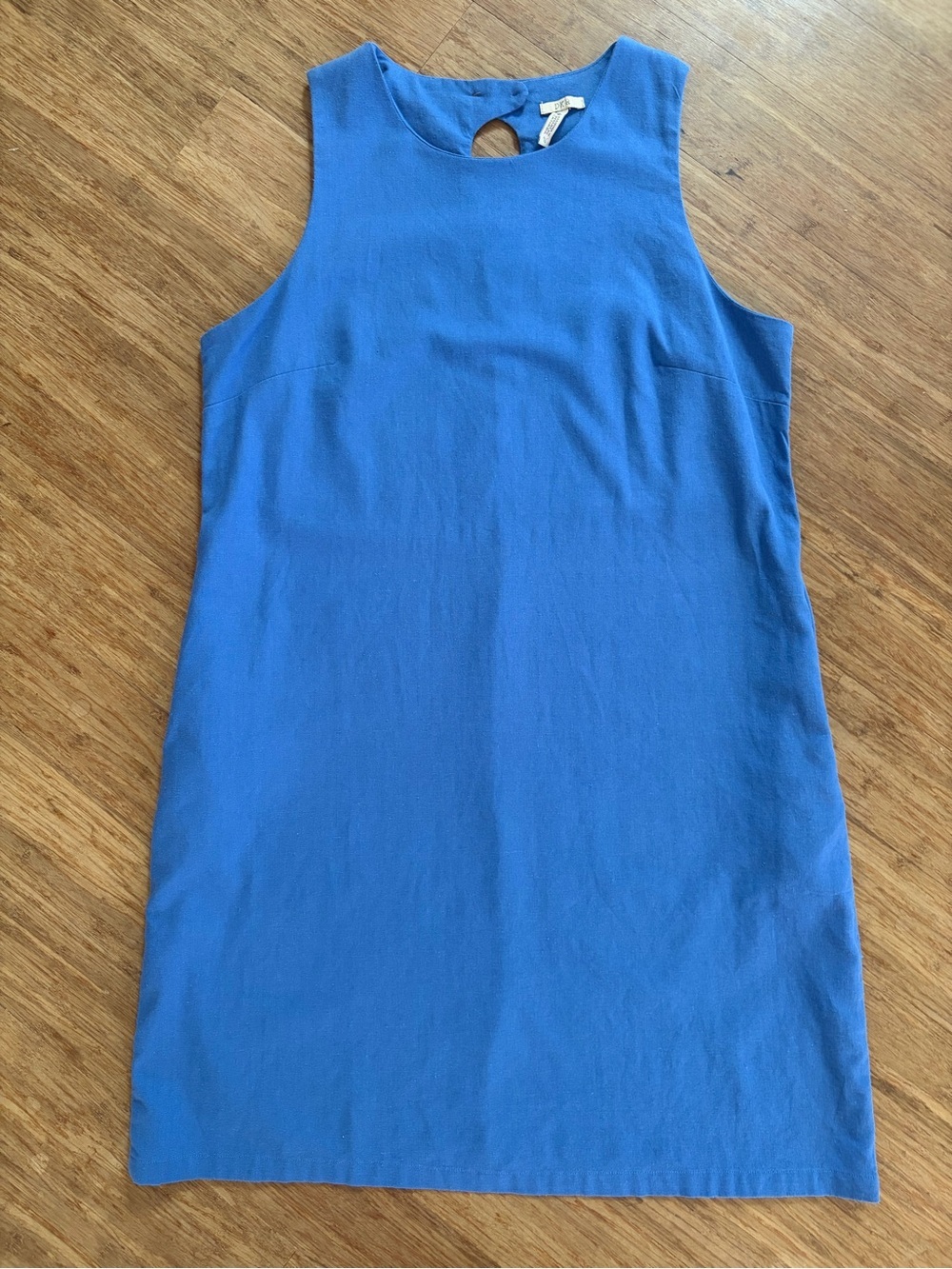 DKR Canadian Designed Blue Linen Blend Sleeveless Shift Dress with Pockets XL